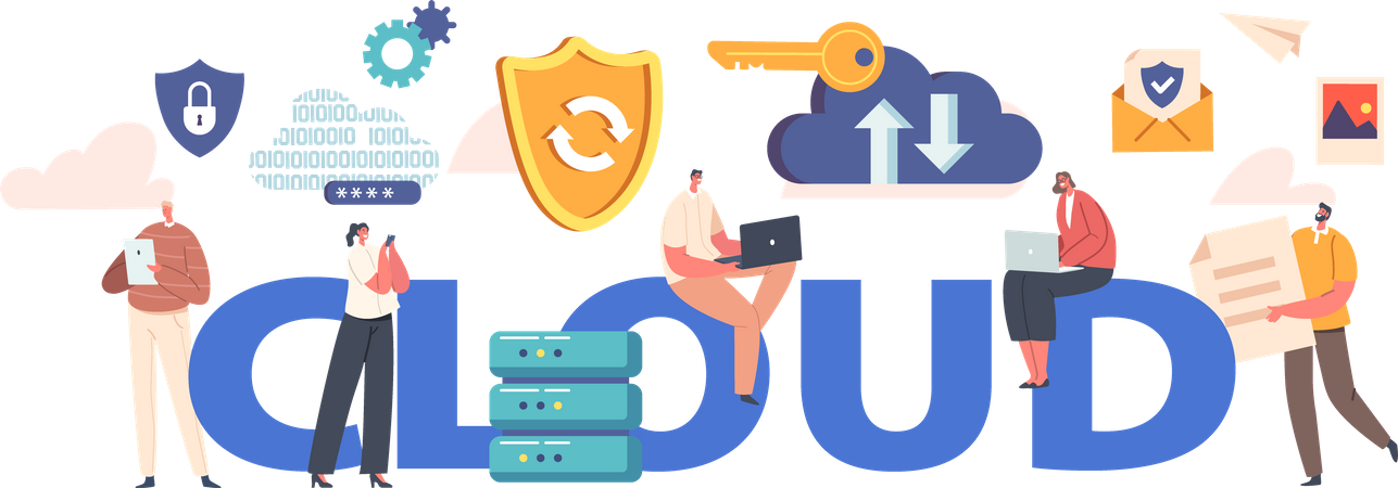 Cloud backup service  Illustration