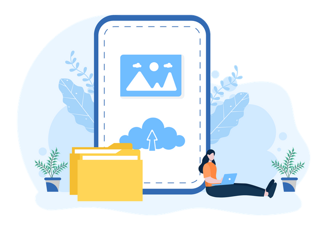 Cloud backup service  Illustration