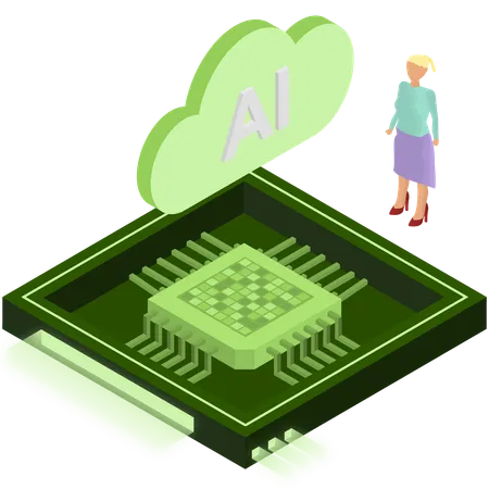 Cloud Based Chip  Illustration