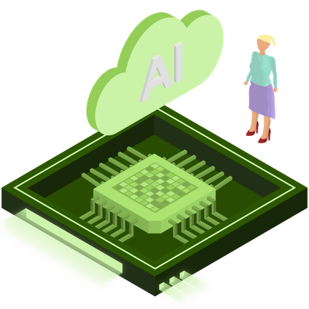 Cloud Based Chip  Illustration