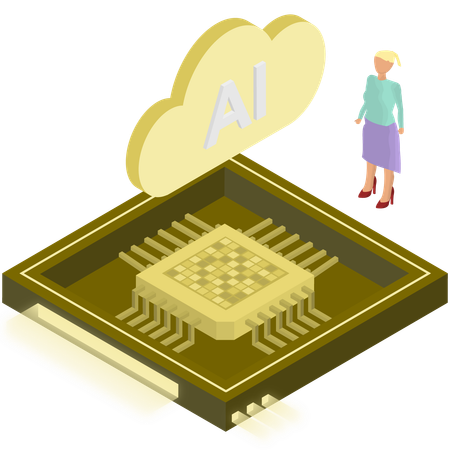 Cloudbasierter KI-Chip  Illustration