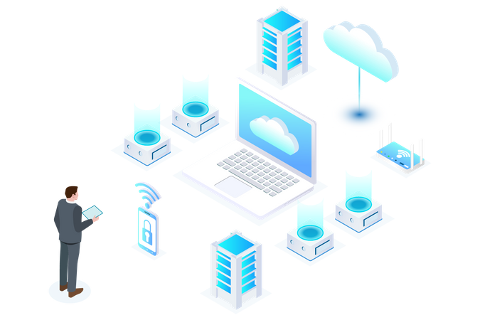 Cloud-basiertes Computing  Illustration