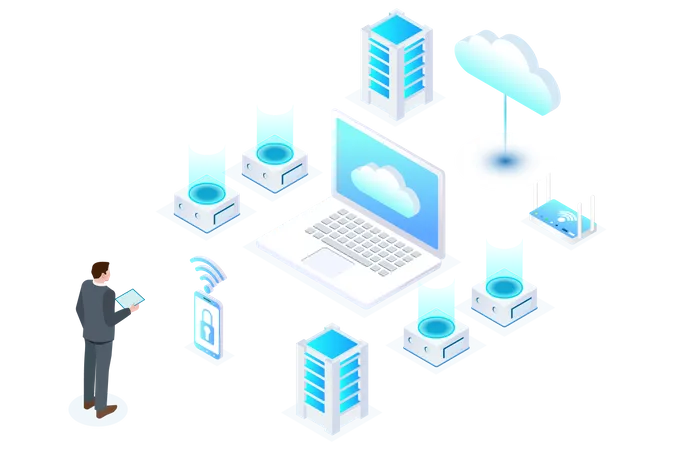 Cloud-basiertes Computing  Illustration