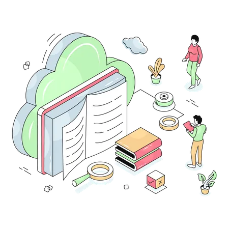 Cloud-Bibliothek  Illustration