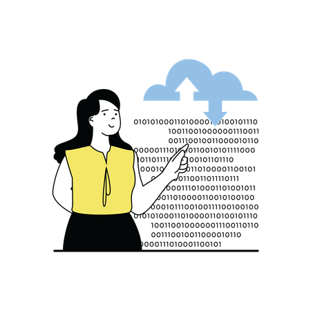 Cloud binary  Illustration