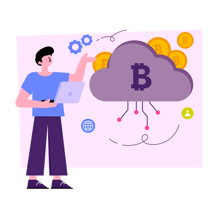 Cloud Bitcoin Management Illustration