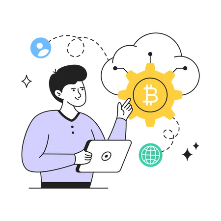 Cloud Bitcoin Management  Illustration