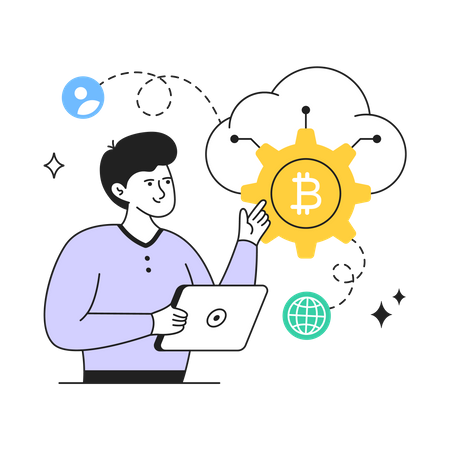 Cloud Bitcoin Management  イラスト