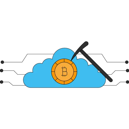 Cloud Bitcoin mining  Illustration