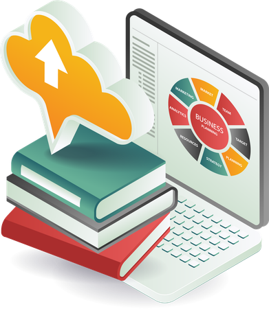 Cloud business plan management  Illustration