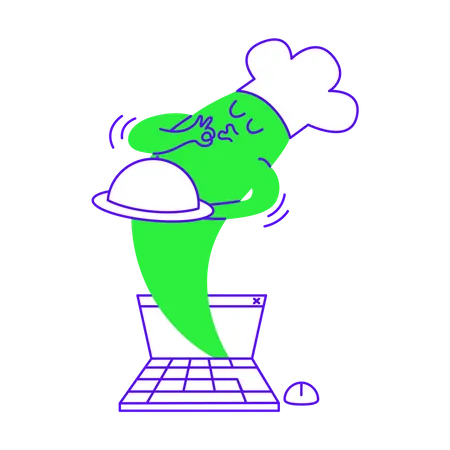 Cloud Chef führt Online-Bestellungen aus  Illustration