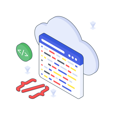 Cloud Coding  Illustration