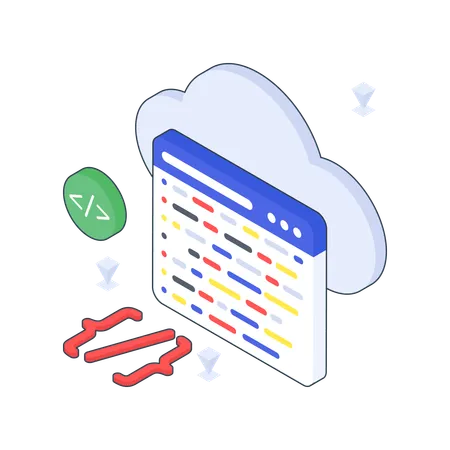 Cloud Coding  Illustration