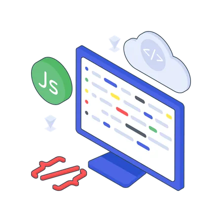 Cloud Coding  Illustration