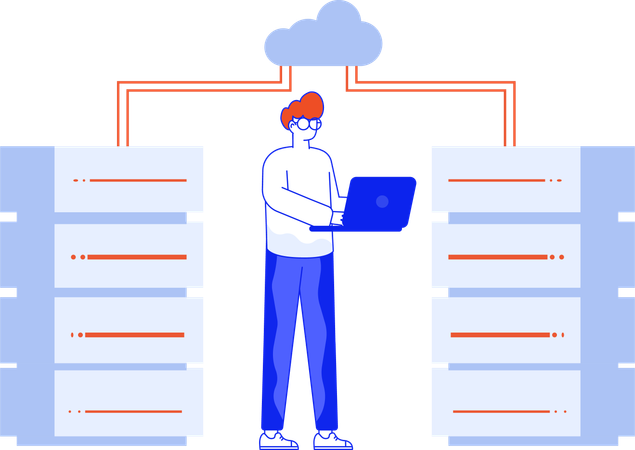 Cloud computing administrator  Illustration