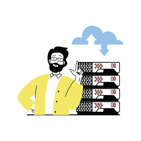 Cloud computing engineer  Illustration