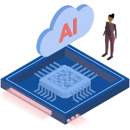 Cloud Computing Processor  Illustration