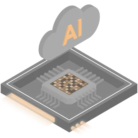 Cloud Computing Processor  Illustration