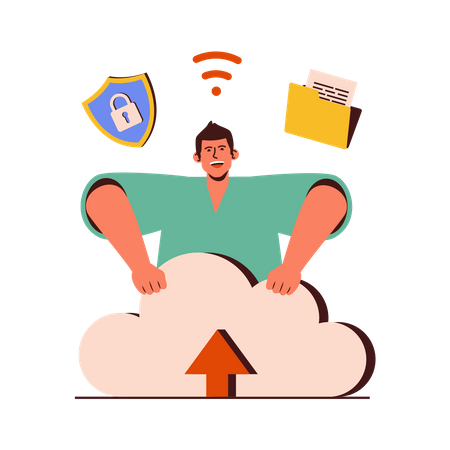 Cloud computing security  Illustration