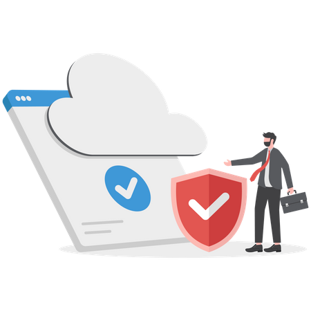 Cloud computing security with SAAS technology  Illustration