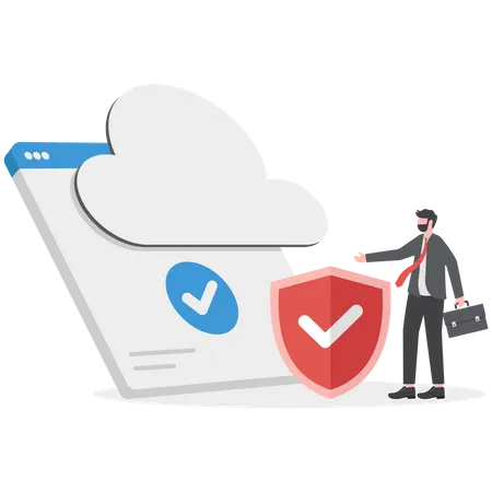 Cloud computing security with SAAS technology  Illustration