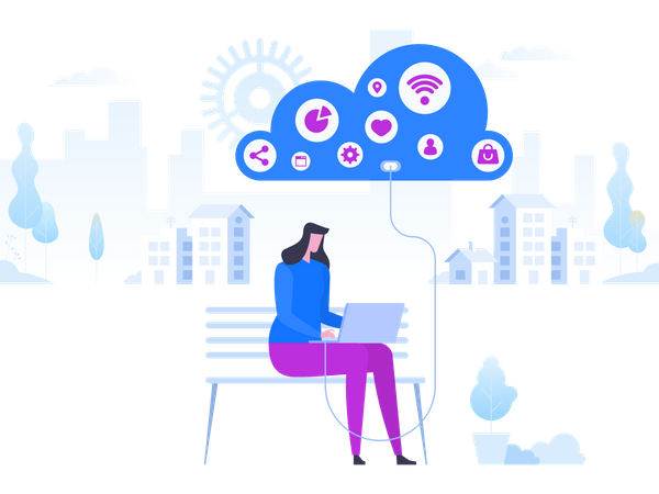 Cloud computing service Illustration