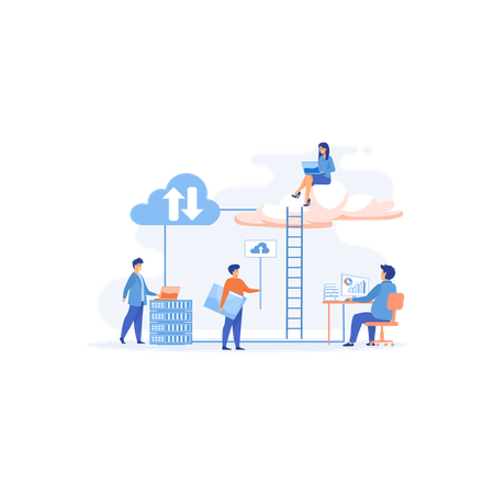 Cloud Computing Service  Illustration