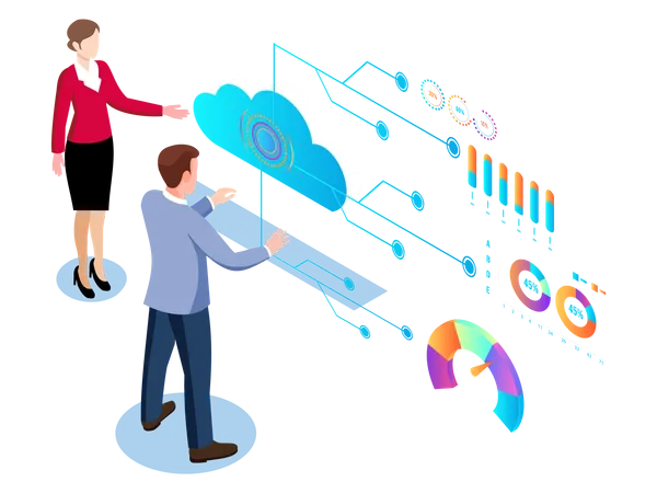 Cloud computing technology Illustration