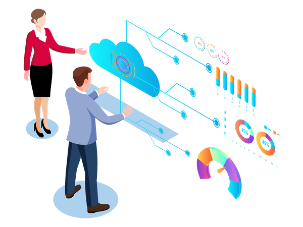 Cloud computing technology  Illustration