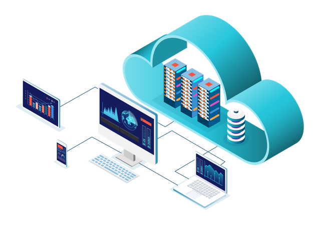 Cloud computing technology  Illustration