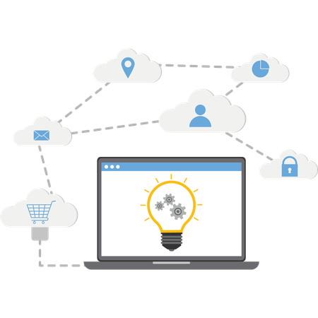 Cloud Computing und Verbindung  Illustration