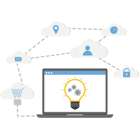 Cloud Computing und Verbindung  Illustration