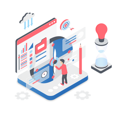 Cloud data analysis  Illustration