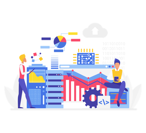 Cloud data analysis  Illustration