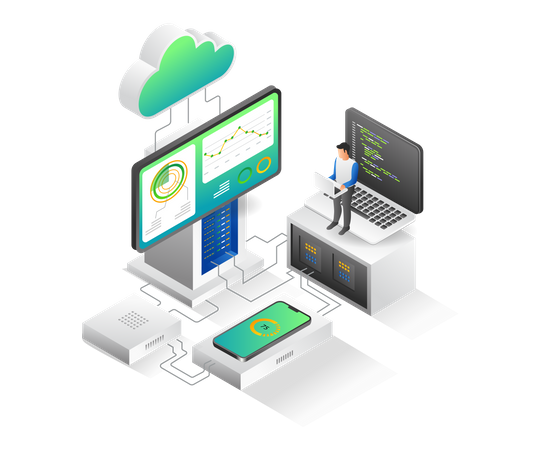 Cloud data analysis  Illustration
