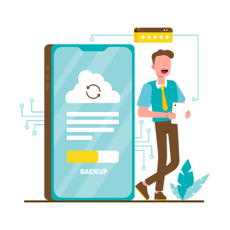 Cloud Data backup Illustration