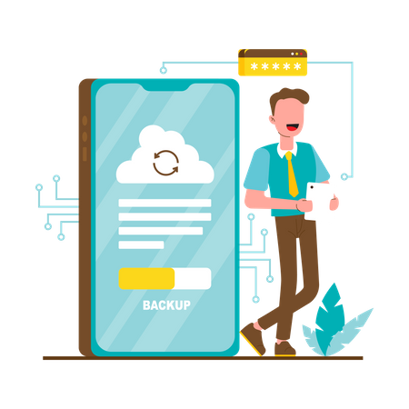 Cloud Data backup  Illustration