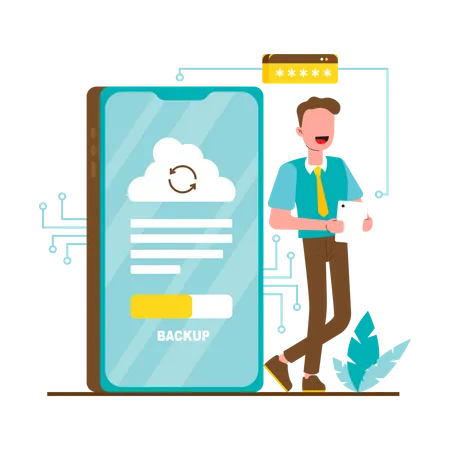 Cloud Data backup  Illustration