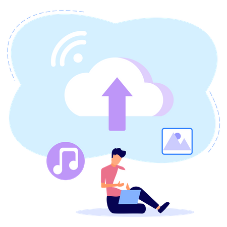 Cloud Data Backup  Illustration