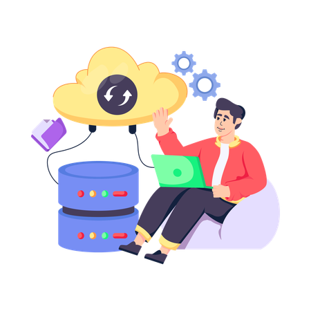 Cloud data Backup  Illustration