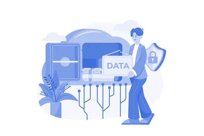 Cloud Data Center Illustration Concept On White Background Illustration