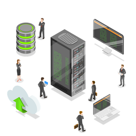 Cloud data center Illustration