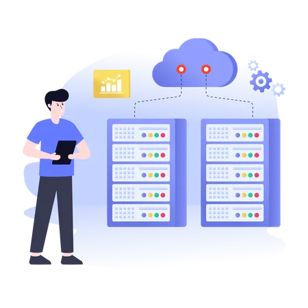 Cloud Data center  Illustration