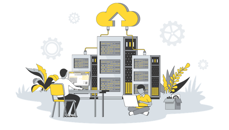 Cloud Data center  Illustration