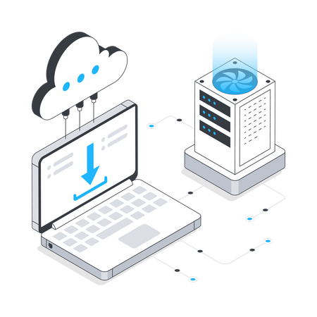 Cloud Data Downloading  Illustration