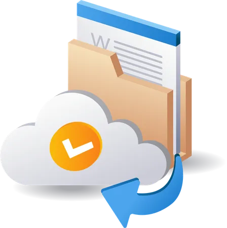 Cloud data folder computer technology  Illustration