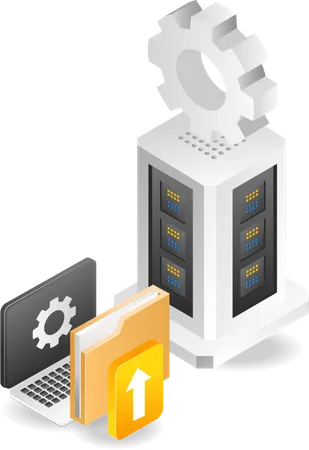 Computer Data And Server Hosting Illustration