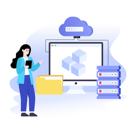 Cloud data hosting  Illustration