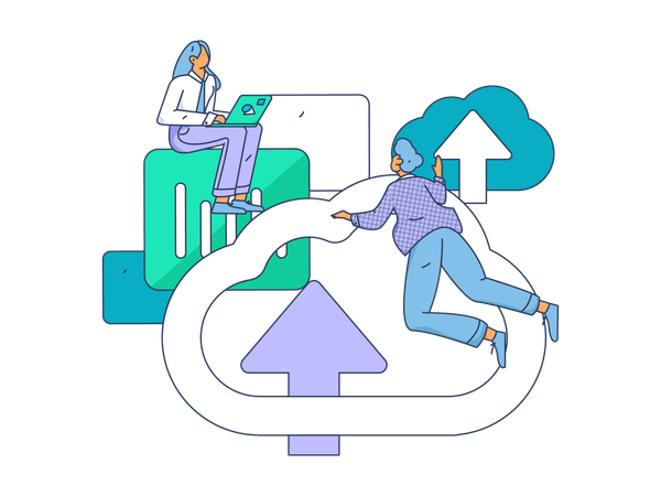 Cloud data management  Illustration