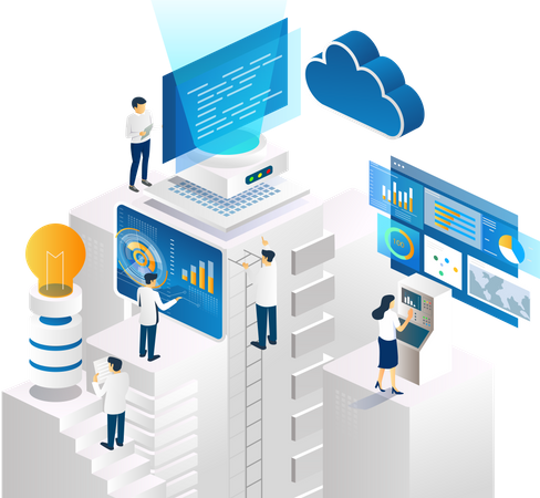 Cloud data management  Illustration